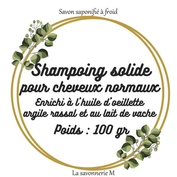 Shampoing solide cheveux normaux - 100gr – Image 2