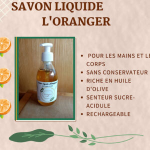 Savon liquide l'oranger