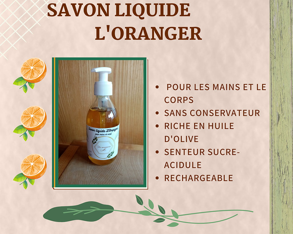 Savon liquide l'oranger